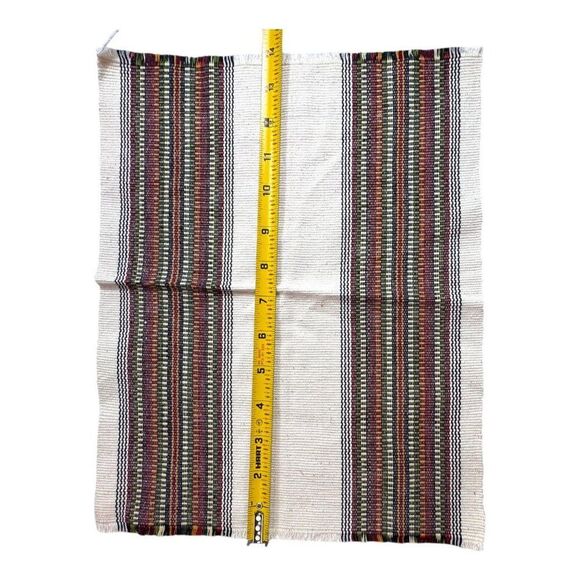 Vintage Ukranian Handwoven Rainbow Woven Striped Cotton Table Napkins Set Of 6 - Picture 3 of 6